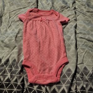 Pink polkadot onesie